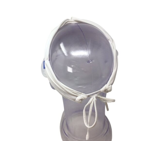 Wallaroo Aqua Visor Sun Hat Lycra Floating White Adjustable Tie Beach Stretch - Picture 4 of 8